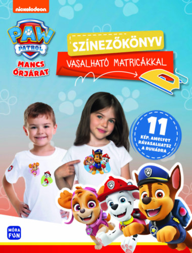 Mancs Őrjárat - Színezőkönyv vasalható matricákkal