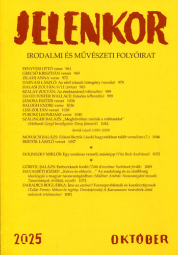 Jelenkor - Irodalmi és művészeti folyóirat - 2025. október