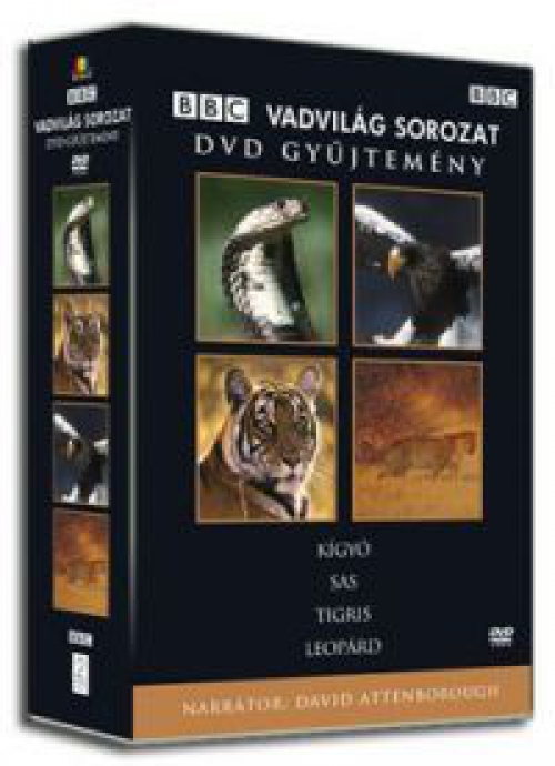 BBC Vadvilág sorozat 1. (Kígyó, Sas, Tigris, Leopárd) (4 DVD)