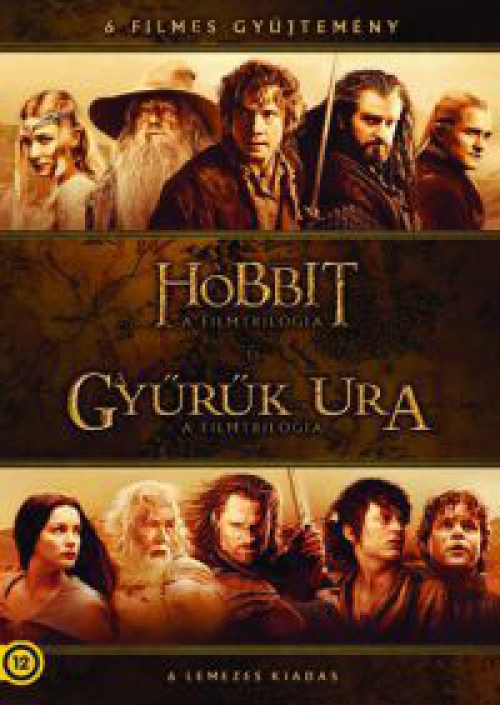 Középfölde gyűjtemény (6 DVD) - Hobbit és Gyűrűk Ura trilógia *Magyar kiadás - Antikvár - Kiváló állapotú*