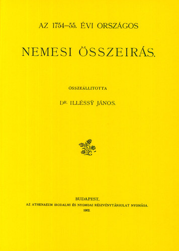 Az 1754-55. évi országos nemesi összeírás