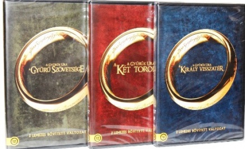 A Gyűrűk Ura trilógia 1-3. (6 DVD) *Kétlemezes bővített változat* *Antikvár - Kiváló állapotú*