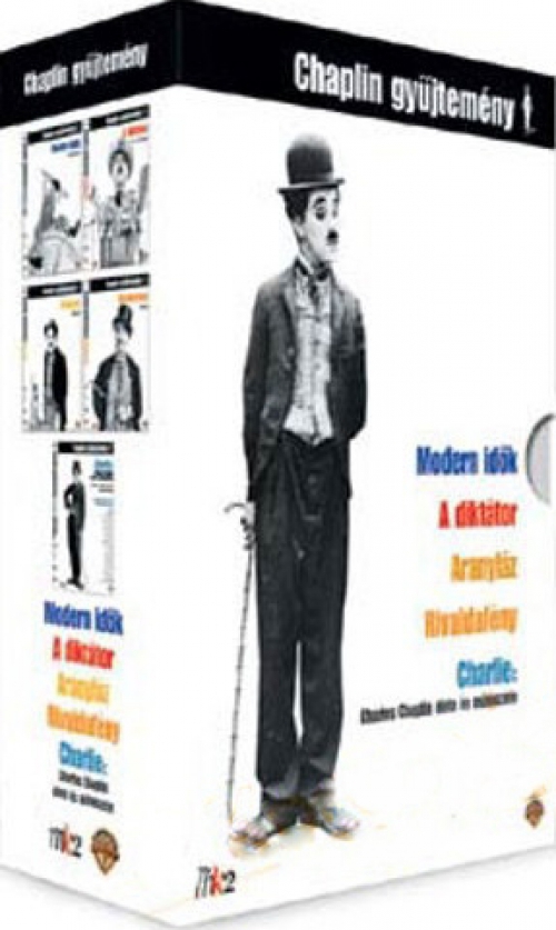 Chaplin gyűjtemény - Modern idők, A diktátor, Aranyláz, Nagyvárosi fények, Charlie: Charles Chaplin élete és művészete (9 DVD) *Antikvár - Kiváló állapotú*